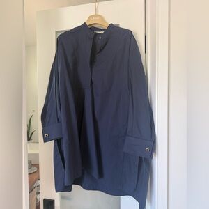Chloe Blue Button Down Shirt. Slits on sides. Oversized never worn . Sz 6